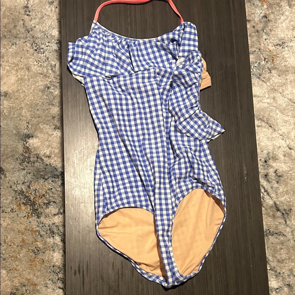Blue Gingham One-Piece Swimsuit